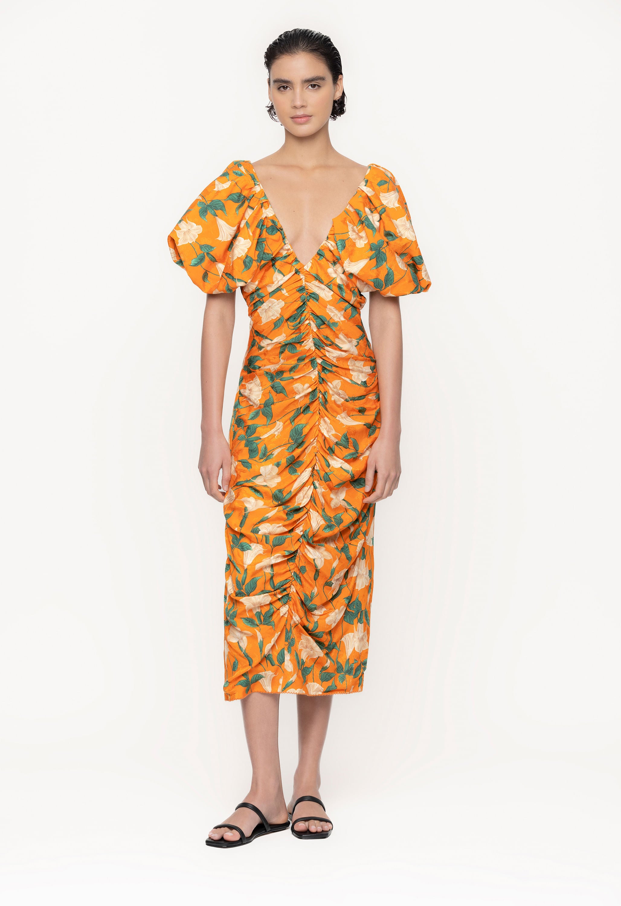 Camelia-Sabanero-Dorado-Viscose-Jacquard-Midi-Dress-11206