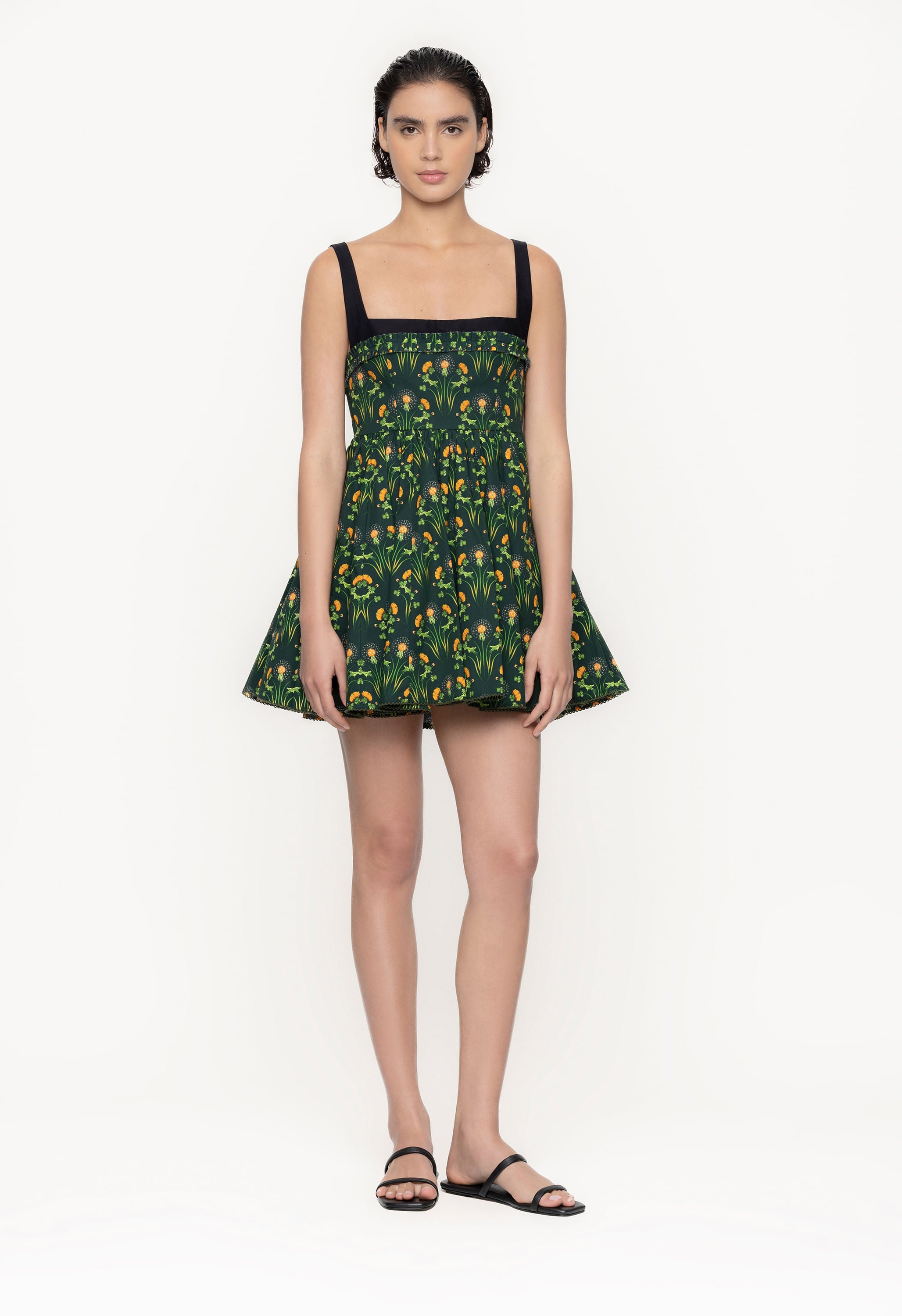 Hierbabuena-Diente-De-Leon-Musgo-Cotton-Poplin-Mini-Dress-11255