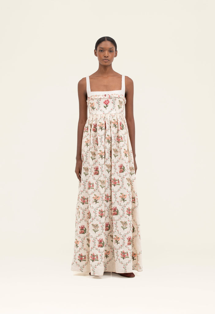 agua by agua bendita barbara rocio embroidered midi dress Barbara Orquidea Maxi Dress