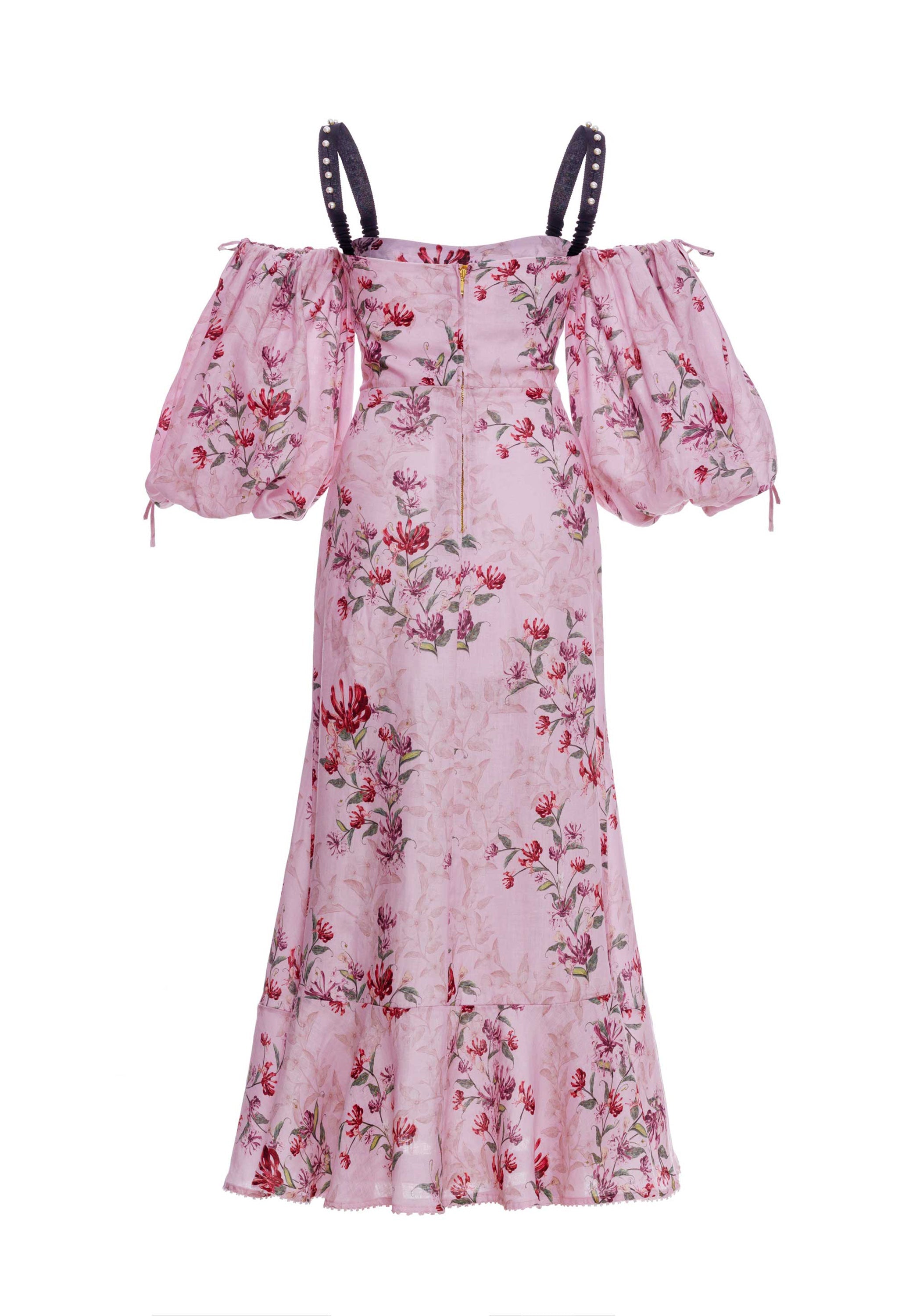 ♕Reine Éléna ˙̼̮⡱ 様★ Mercedes Honeysuckle Midi Dress | Agua by Agua Bendita