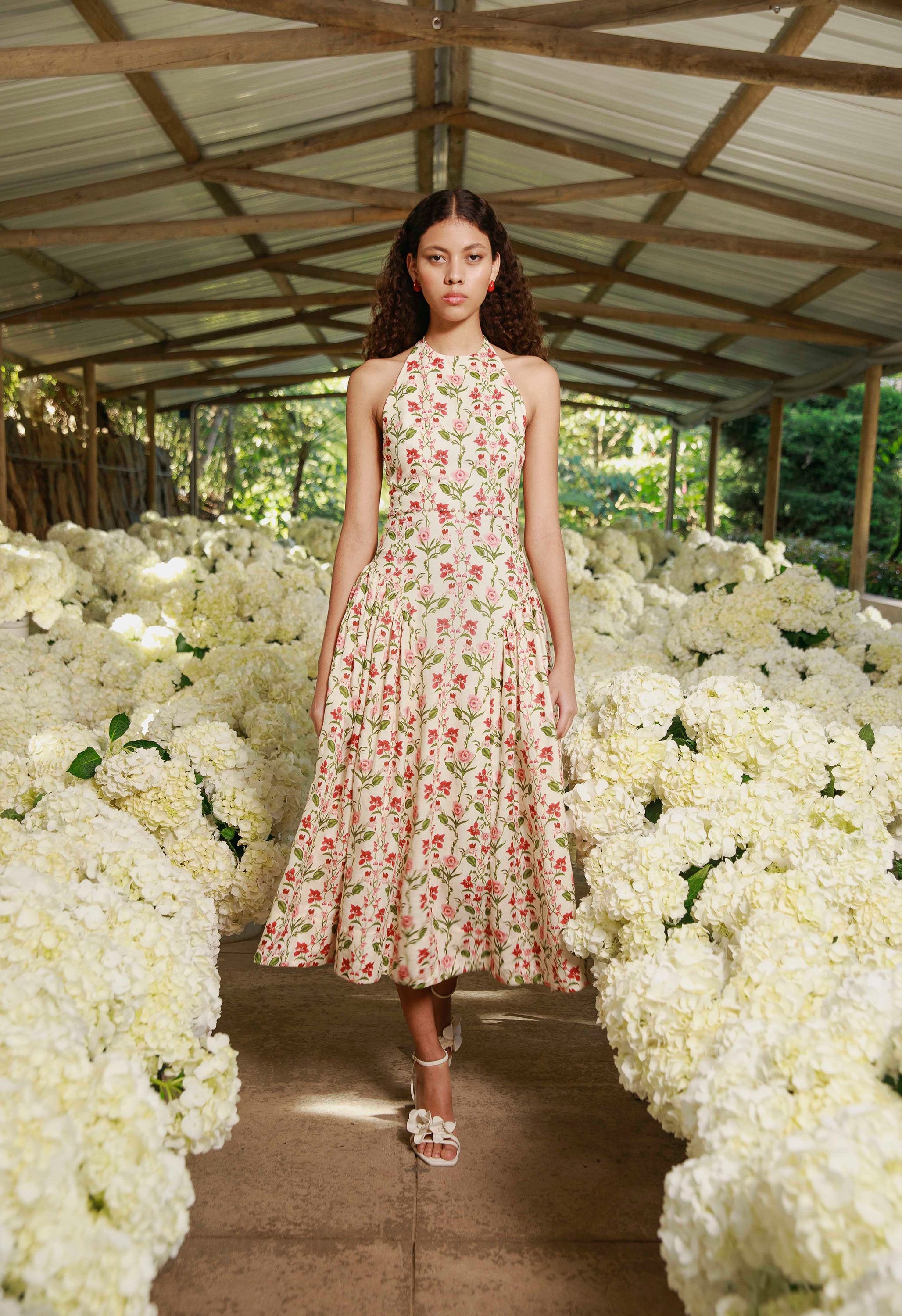 canna balsa beaded midi dress Balsa Canna Dress