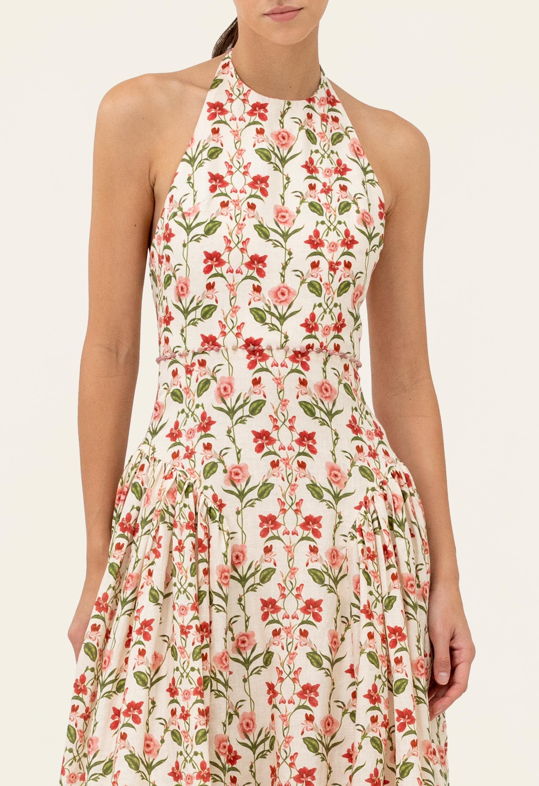canna balsa beaded midi dress Balsa Canna Midi Dress
