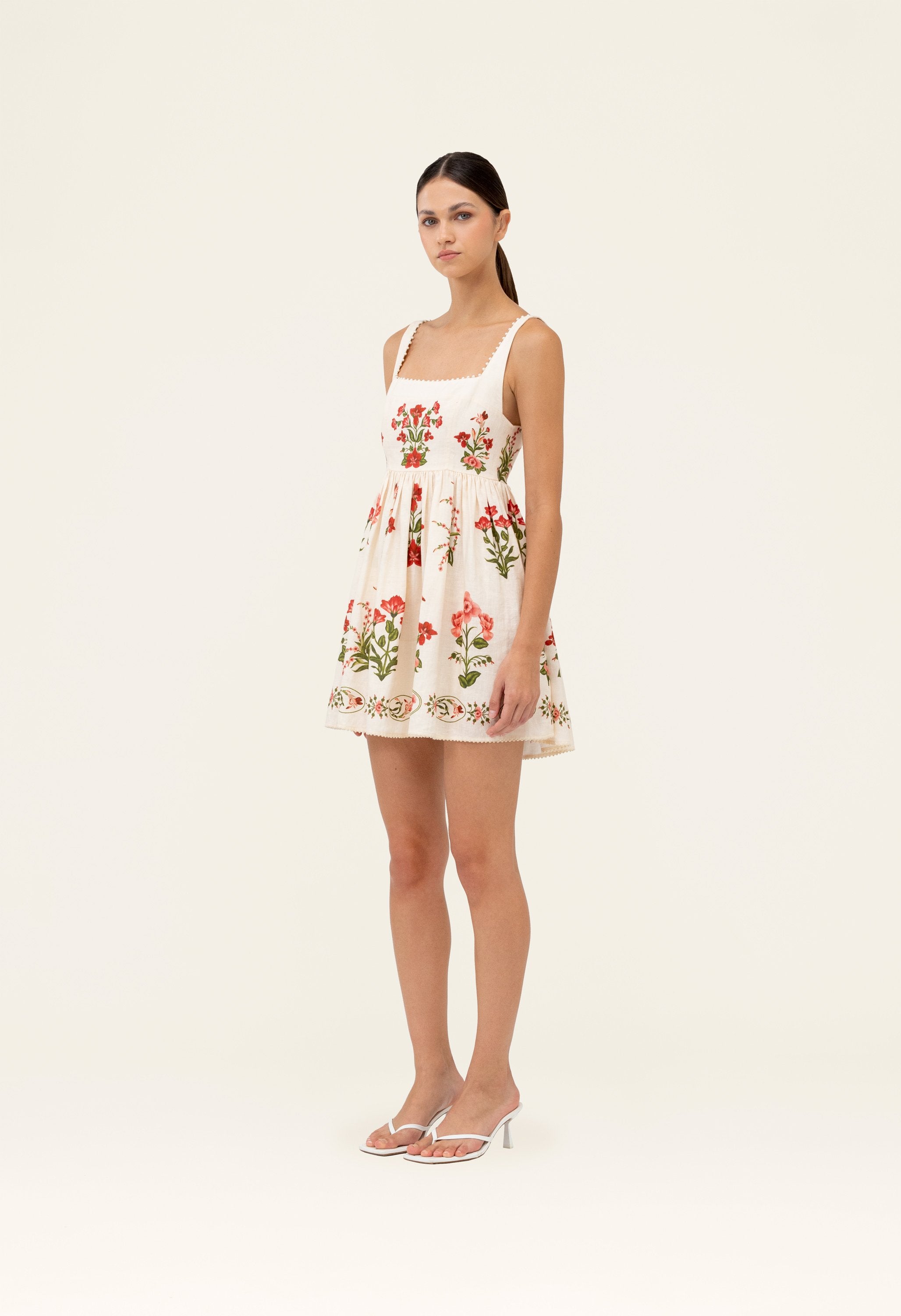agua by agua bendita barbara floral linen midi dress Barbara Orquidea Maxi Dress