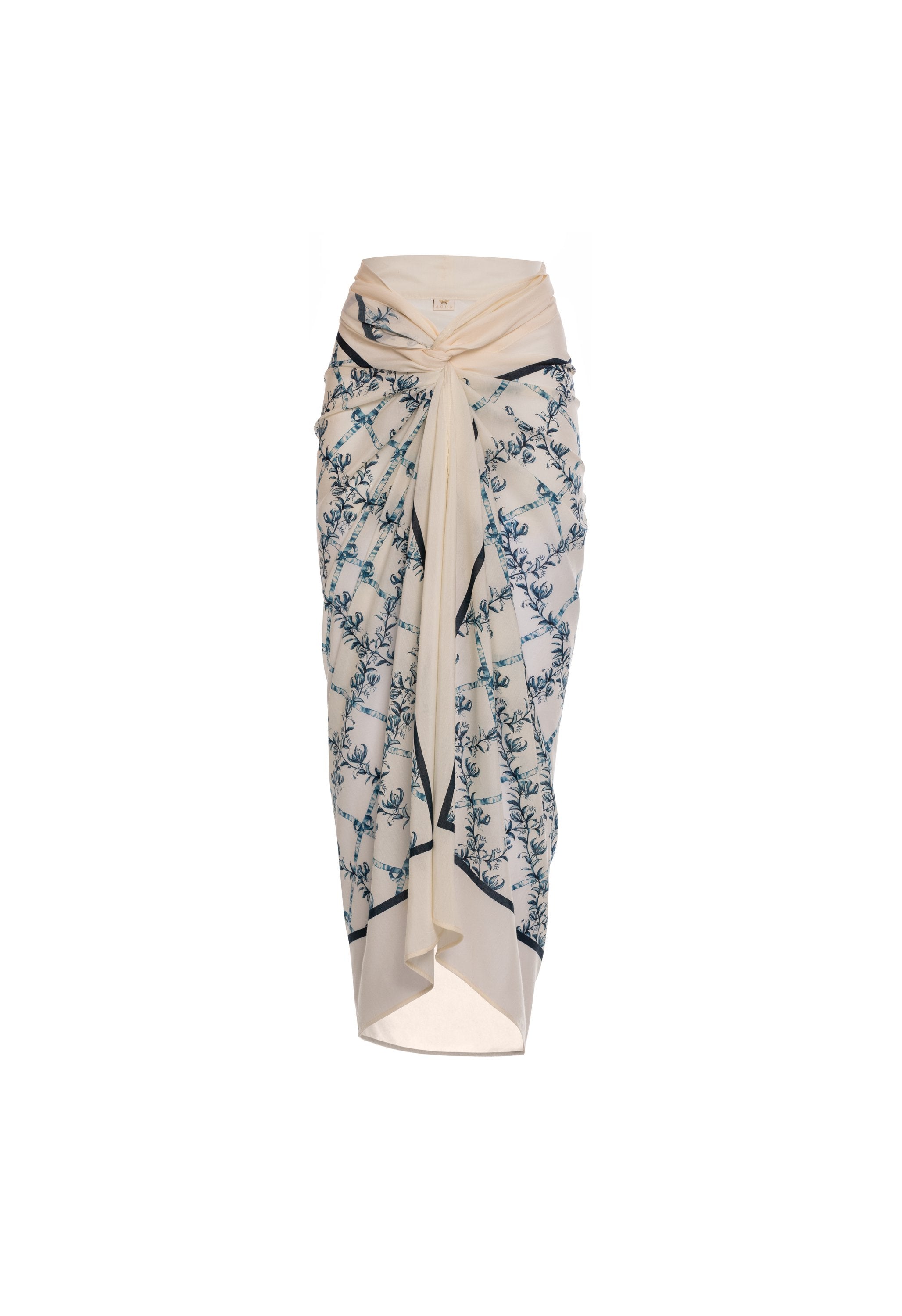 水着・ビーチグッズその他 PRADA FW25 Embroidered cotton sarong (31158SOOO17K7 F0924) Bel Mar Esmeralada Hand-Embroidered Maxi Skirt | Agua by