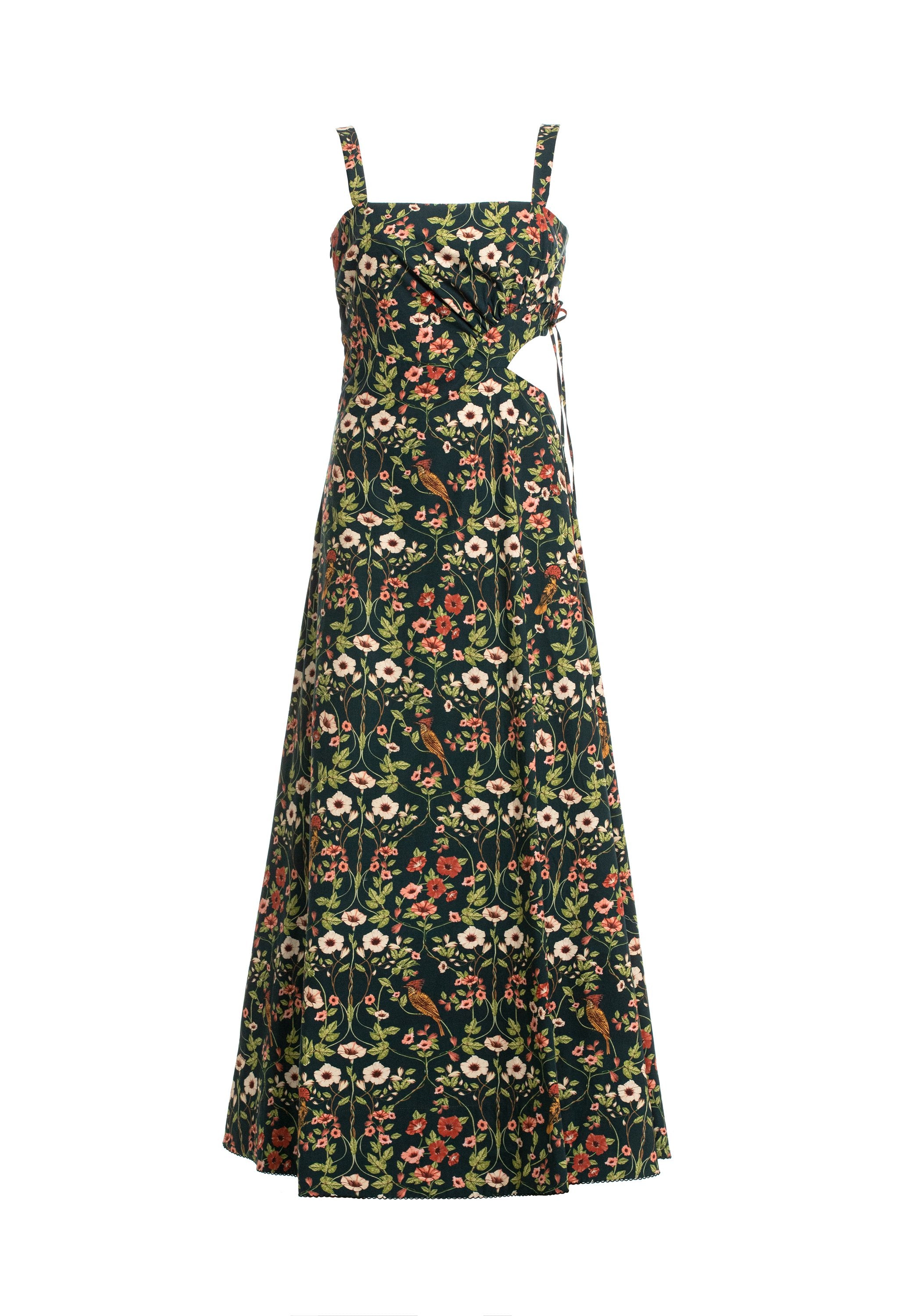 maxi dress verano Women's 2024 Summer Cami Slip Midi Long Dress Floral Print Cutout Waist Slit Thigh Cami Dress at Amazon Women's Clothing store
