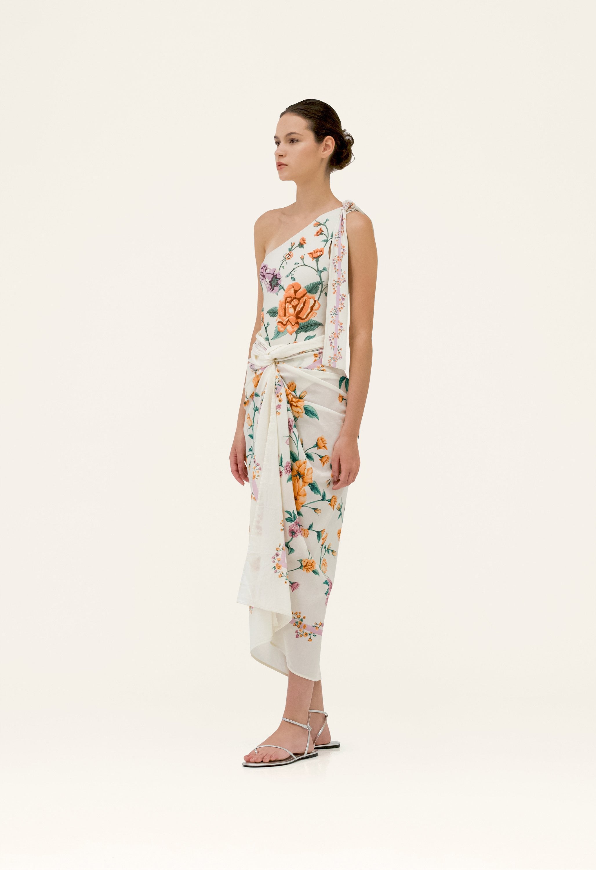 水着・ビーチグッズその他 PRADA FW25 Embroidered cotton sarong (31158SOOO17K7 F0924) Bel Mar Esmeralada Hand-Embroidered Maxi Skirt | Agua by