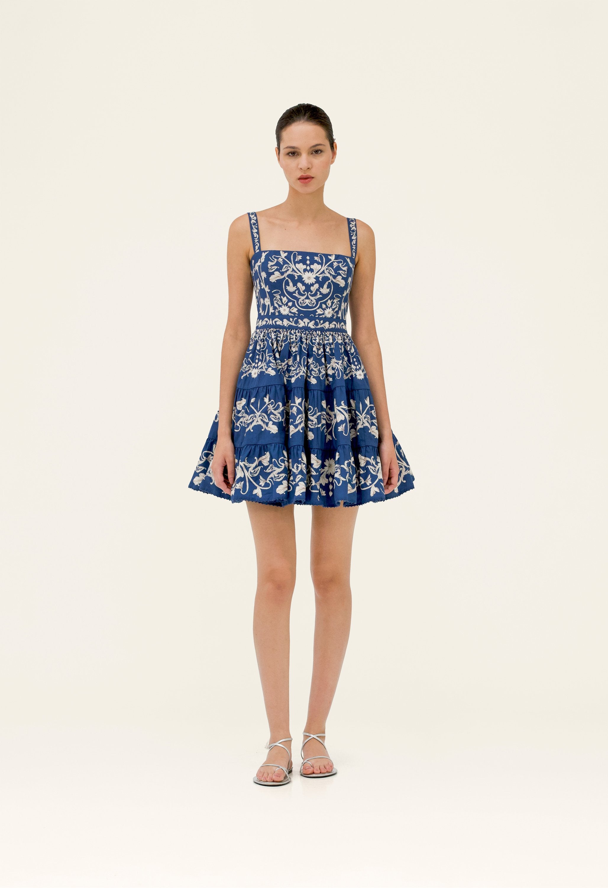 agua by agua bendita habitat lima mini dress Agua by Agua Bendita | Introducing the Lima Mini Dress an Agua favorite, now reimagined in a stunning blue and ivory color palette. Featuring delicate,