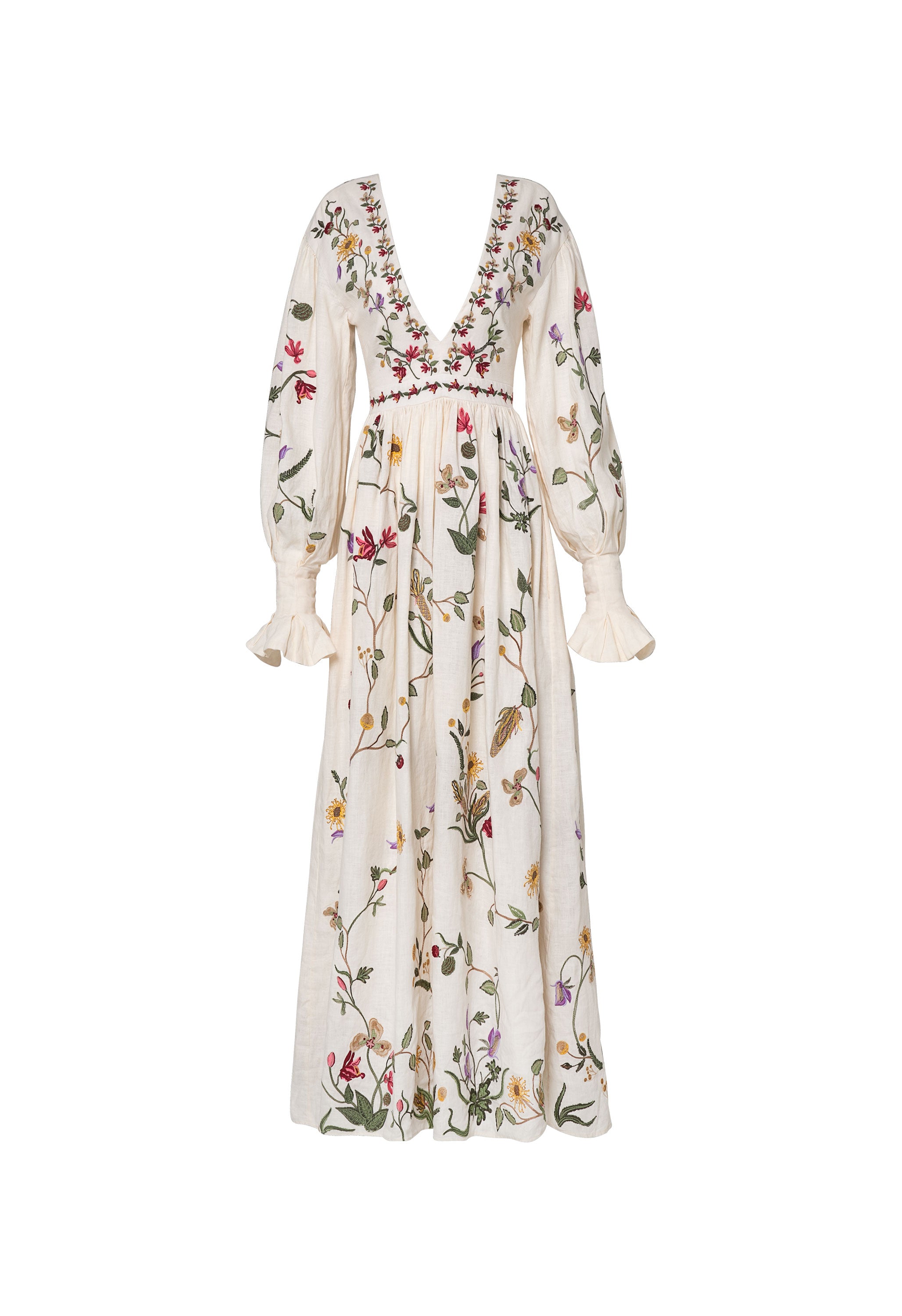 wondrous water lilies white maxi dress Agua by Agua Bendita Bosque Cultivo Maxi Dress, XS