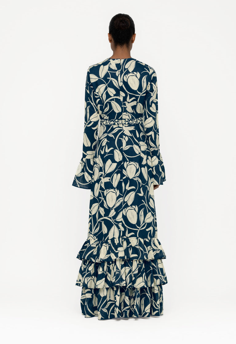 Citrus-Flora-Hand-Embroidered-Cotton-Maxi-Dress-12081-2 - 2