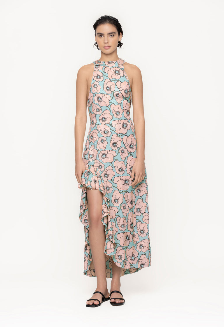 Gerbera-Botanico-Celeste-Viscose-Jacquard-Maxi-Dress-11239 - 1