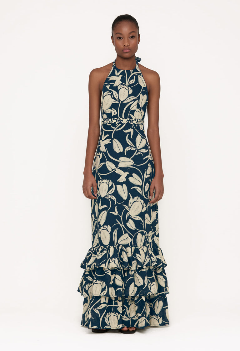 Magnolia-Flora-Hand-Embroidered-Linen-Maxi-Dress-12058-1 - 1