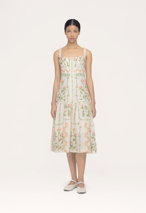 Oasis fashion flower bunch midi dress