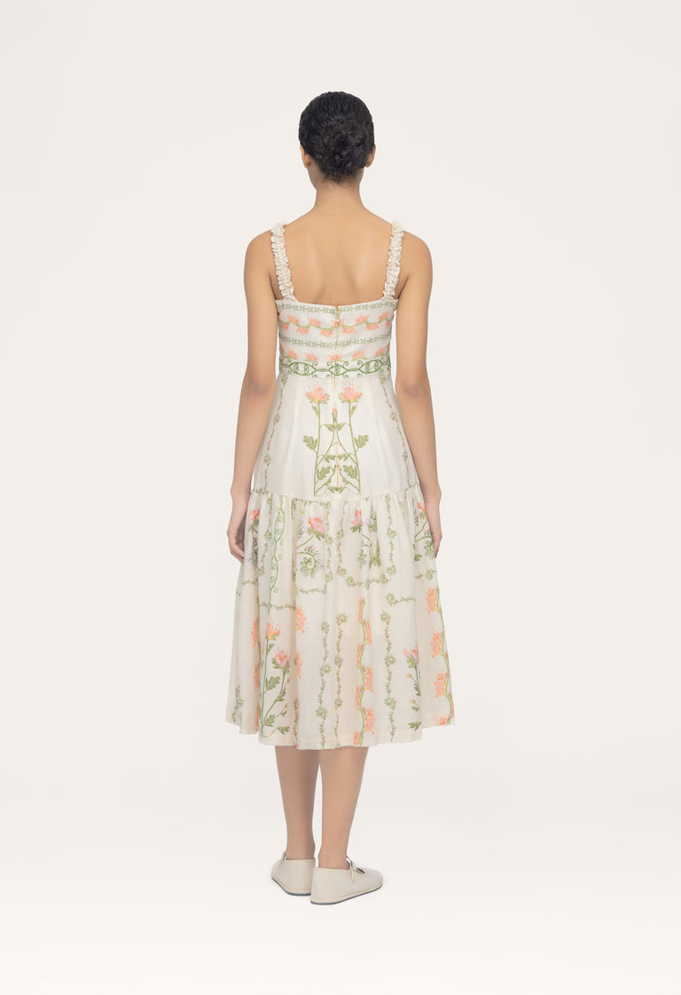 Nispero-Oasis-Hand-Embroidered-Midi-Dress-14055-2 - 2
