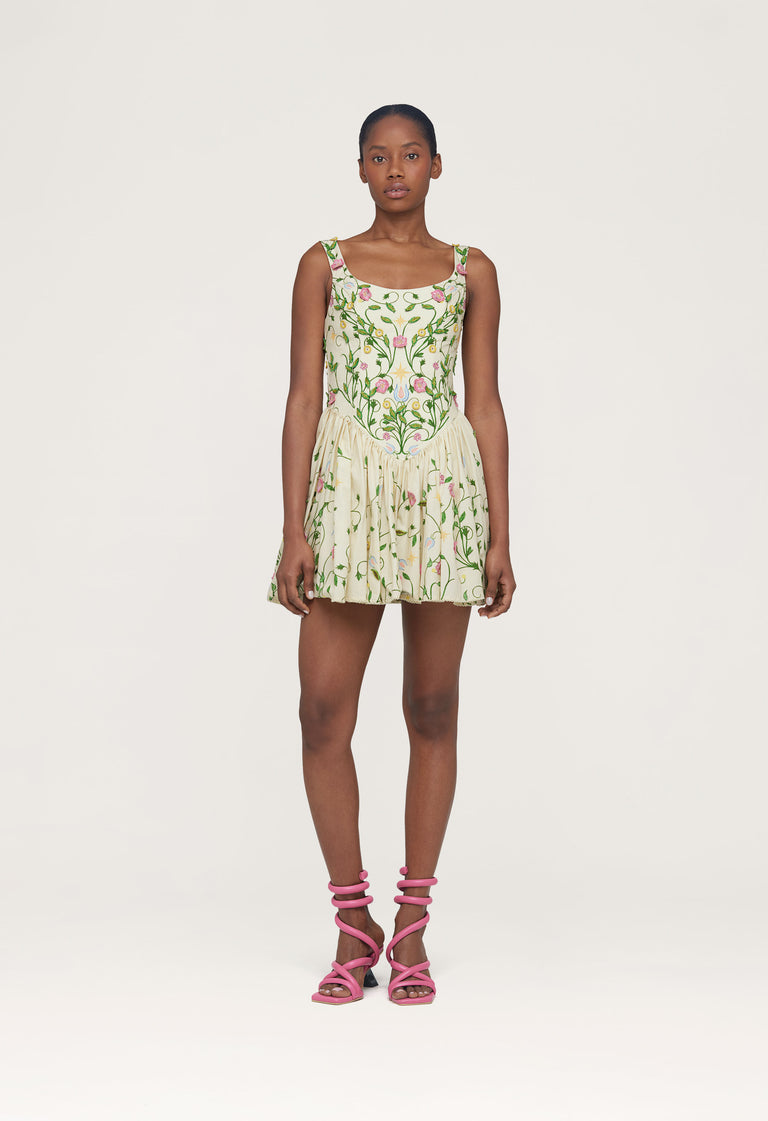 Pluma-Estelar-Hand-Embroidered-Cotton-Mini-Dress-12586-1 - 2